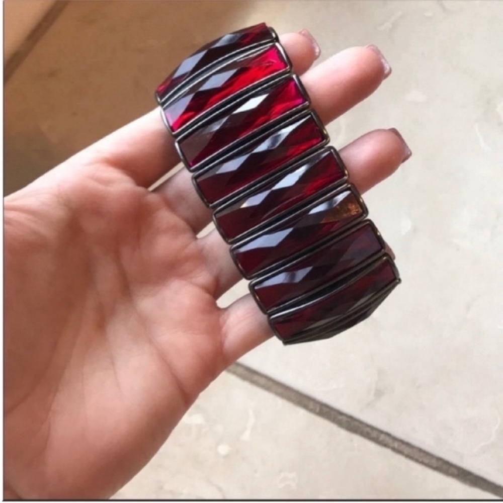Red and Black Geometric Bracelet